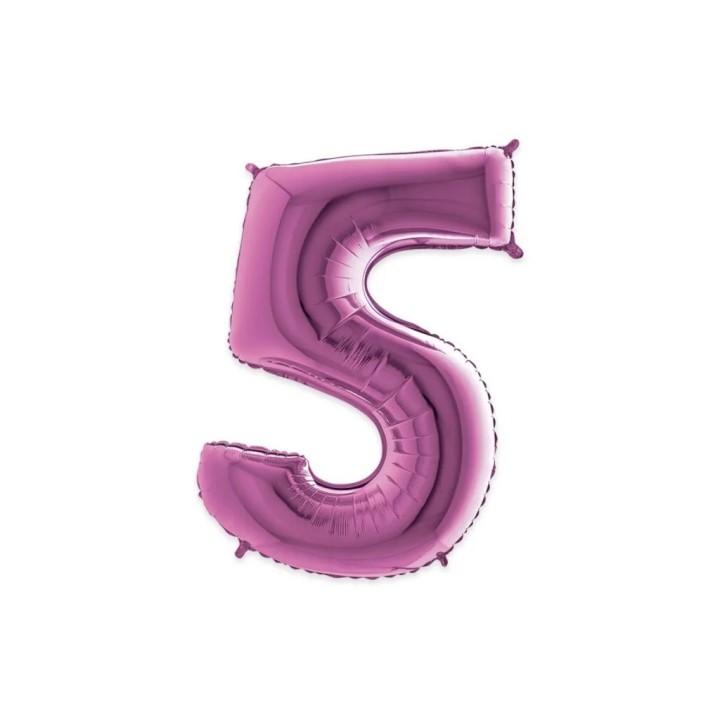 PALLONE MYLAR CM 102 NUMERO 5 FUXIA