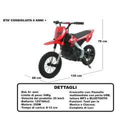 MOTOCROSS ROSSO 6 ANNI+