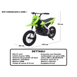 MOTOCROSS VERDE 6 ANNI +
