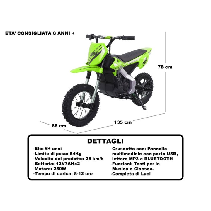MOTOCROSS VERDE 6 ANNI +