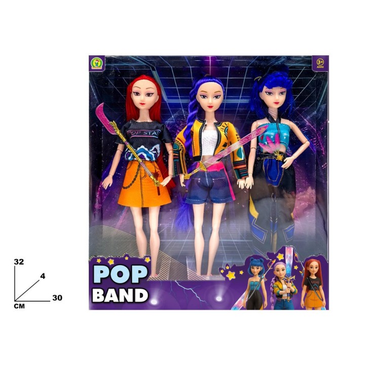 BAMBOLA POP BAND 3 PEZZI