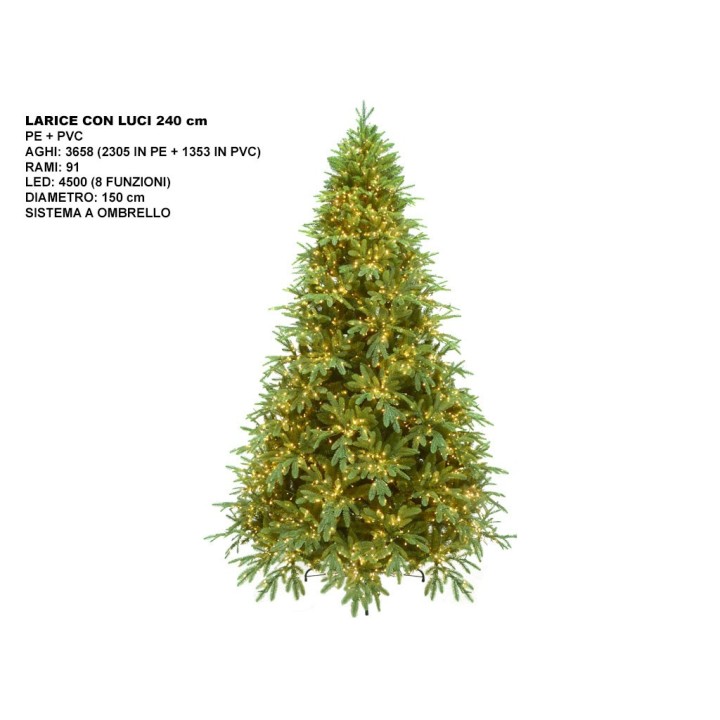 ALBERO LARICE CON LUCI CM 240