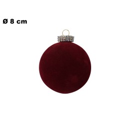 PALLINA VELLUTO BORDEAUX 8CM