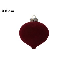 PALLINA VELLUTO BORDEAUX 8CM