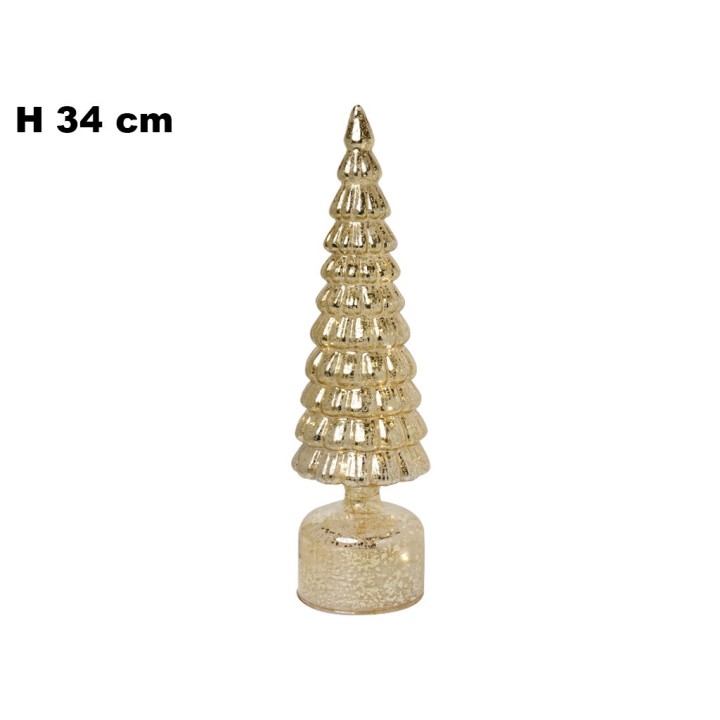 ALBERO DORATO CON LUCI 34CM