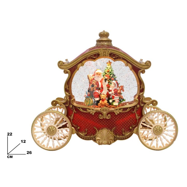AMPOLLA CARROZZA CON BABBO NATALE