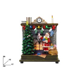 CAMINETTO BABBO NATALE CON LUCI/SUONI/MO