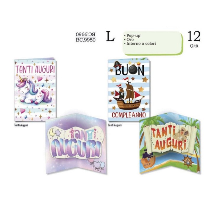 BIGLIETTI COMPLEANNO BAMBINI POP UP BC 9