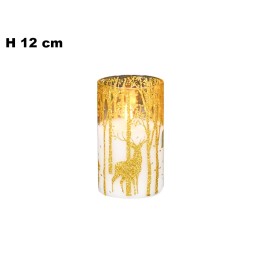 LANTERNA NATALIZIA DI VETRO 12.5CM