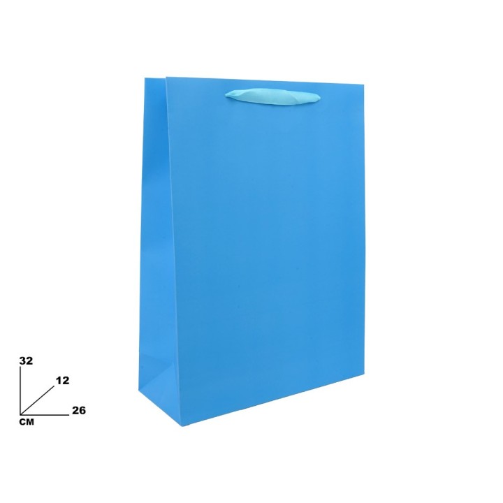 BUSTA DI CARTA AZZURRA 32CM
