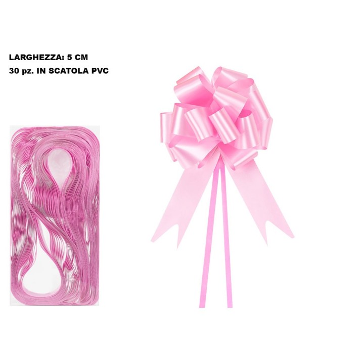 COCCARDA FIOCCO PRONTO 5CM ROSA