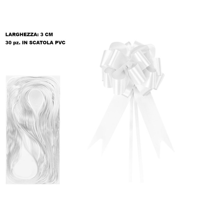 COCCARDA FIOCCO PRONTO 3CM BIANCO