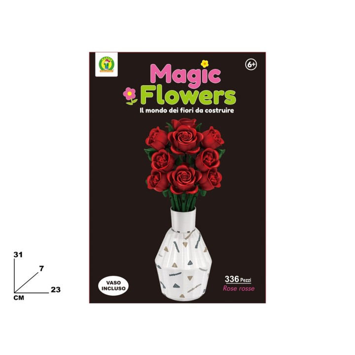 COSTRUZIONI MAGIC FLOWER ROSE ROSSE 336P
