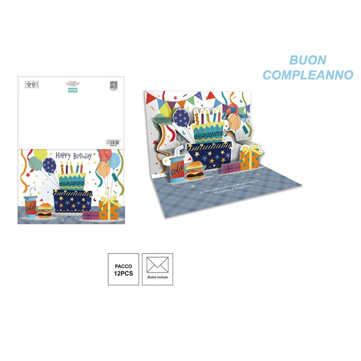 BIGLIETTO AUGURI COMPLEANNO POP-UP DE662