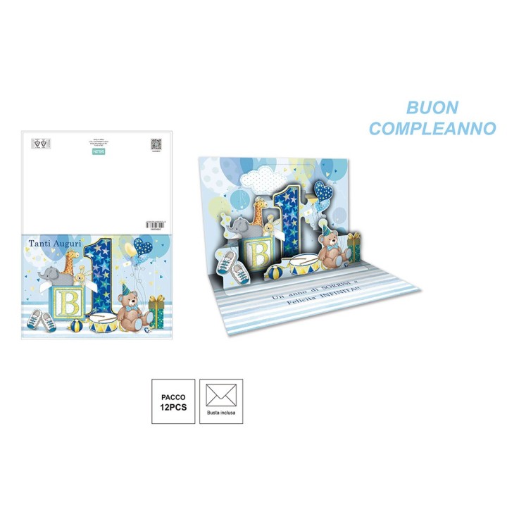 BIGLIETTO AUGURI 1 ANNO POP-UP DE662683
