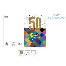 BIGLIETTO AUGURI COMPLEANNO 50 ANNI