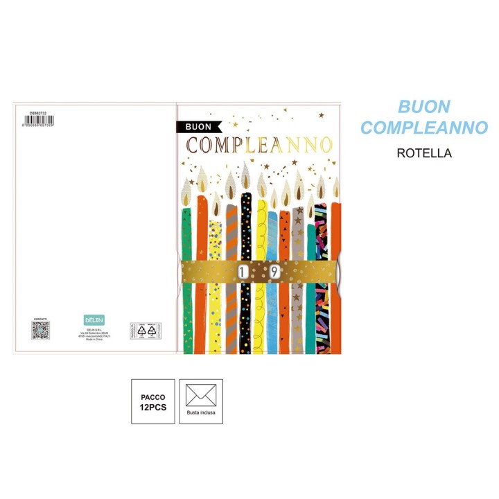 BIGLIETTO AUGURI COMPLEANNO C-ROTELLA