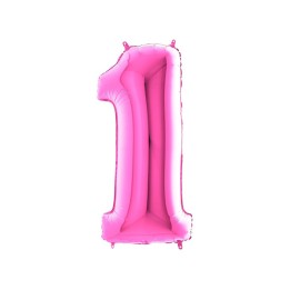 PALLONE MYLAR CM 102 NUMERO 1 FUCSIA