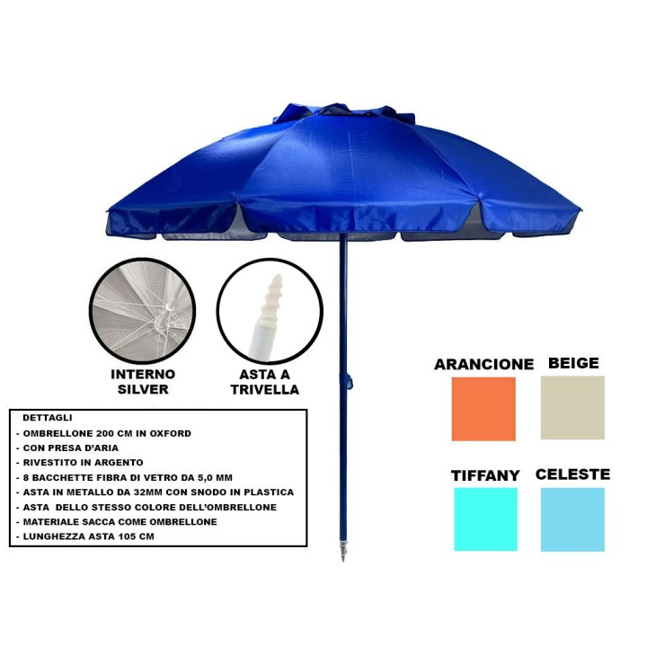 OMBRELLONE CARAIBI OXFORD 200 CM