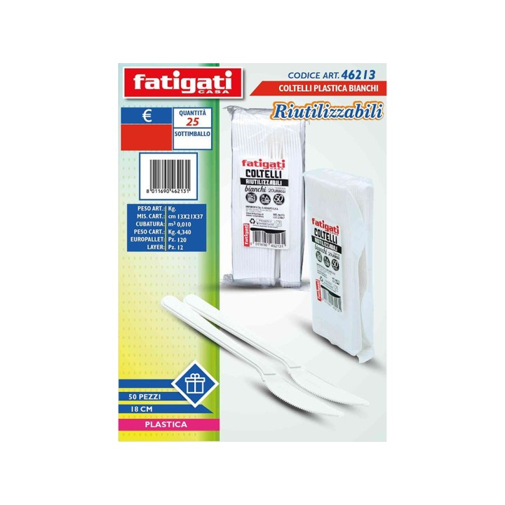 COLTELLI BIANCHI PS RIUT.50PZ