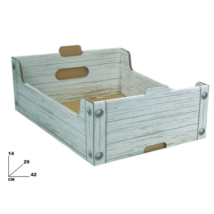 CASSETTA EFFETTO LEGNO BIANCA 42X29X14