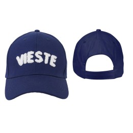 CAPPELLO CON VISIERA VIESTE BIANCO E BLU