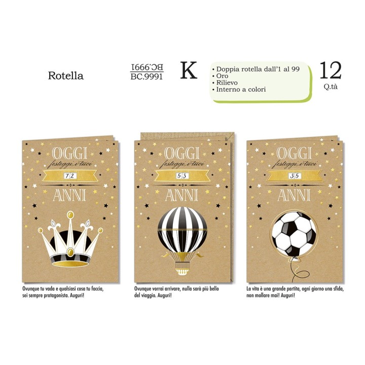 BIGLIETTI COMPLEANNO MASCHILE ROTELLA