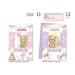 BIGLIETTO NASCITA ROSA NA.8944