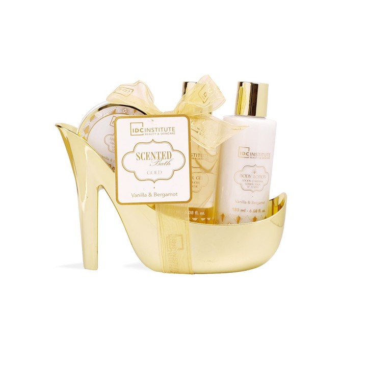 IDC SWEET SCENTED BATH GOLD HEEL SET