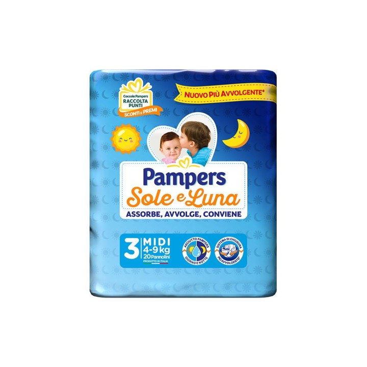 PAMPERS SOLE E LUNA MIDI 4-9 KG TG.3