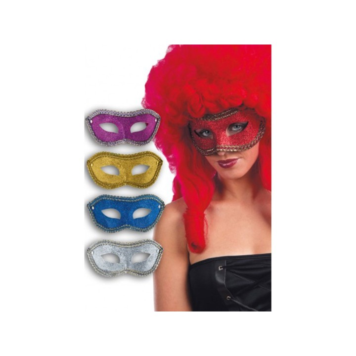 MASCHERA IN PLASTICA CON GLITTER COL.ASS
