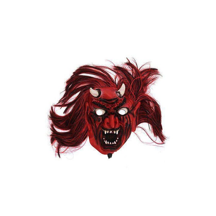 MASCHERA DIAVOLO IN FINGOMMA C-CAPELLI