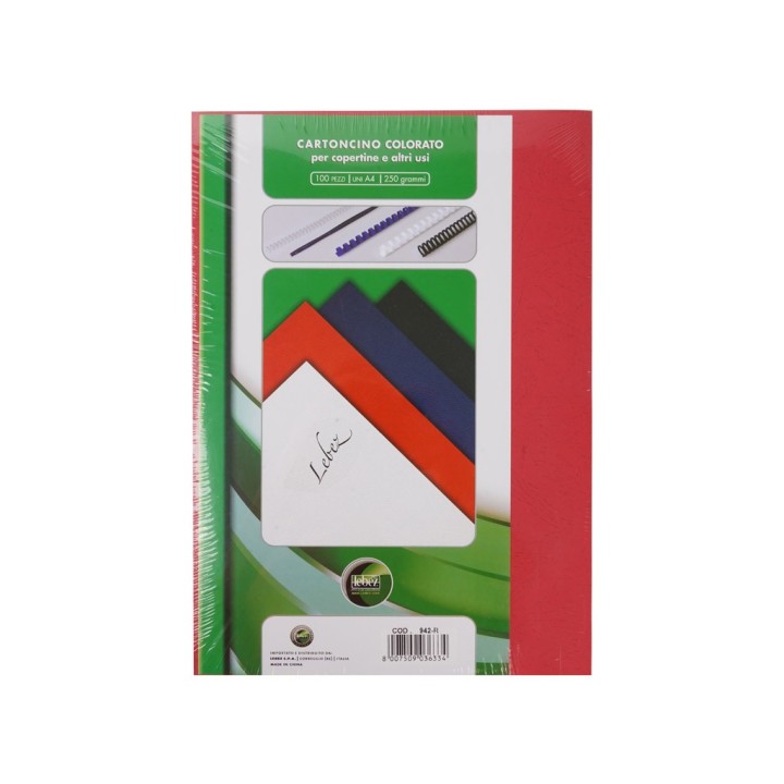 CARTONCINO A4 250 GR.100PZ. ROSSO