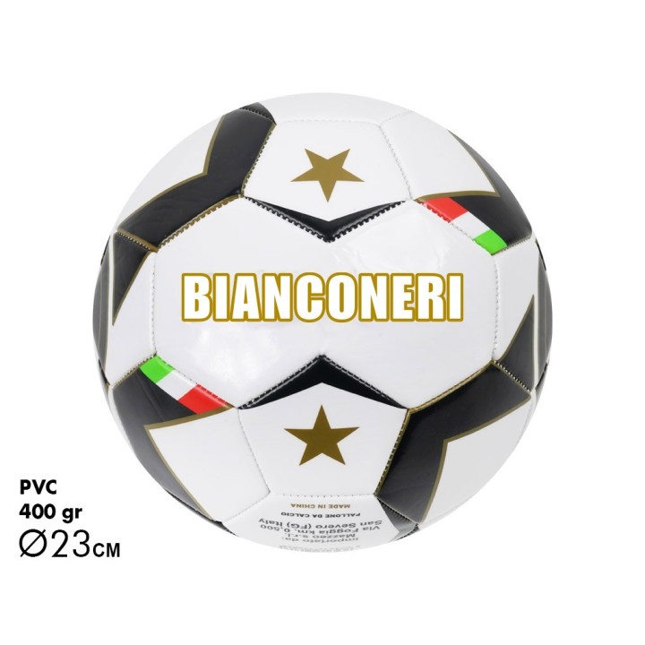 PALLONE CALCIO CAMPIONI BIANCONERO 400GR