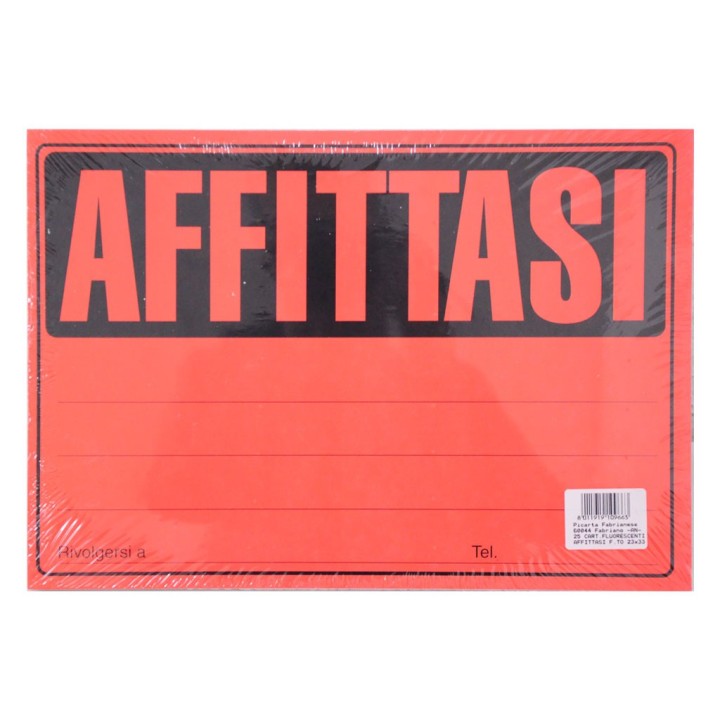 CARTELLO FLU AFFITTASI 23X33