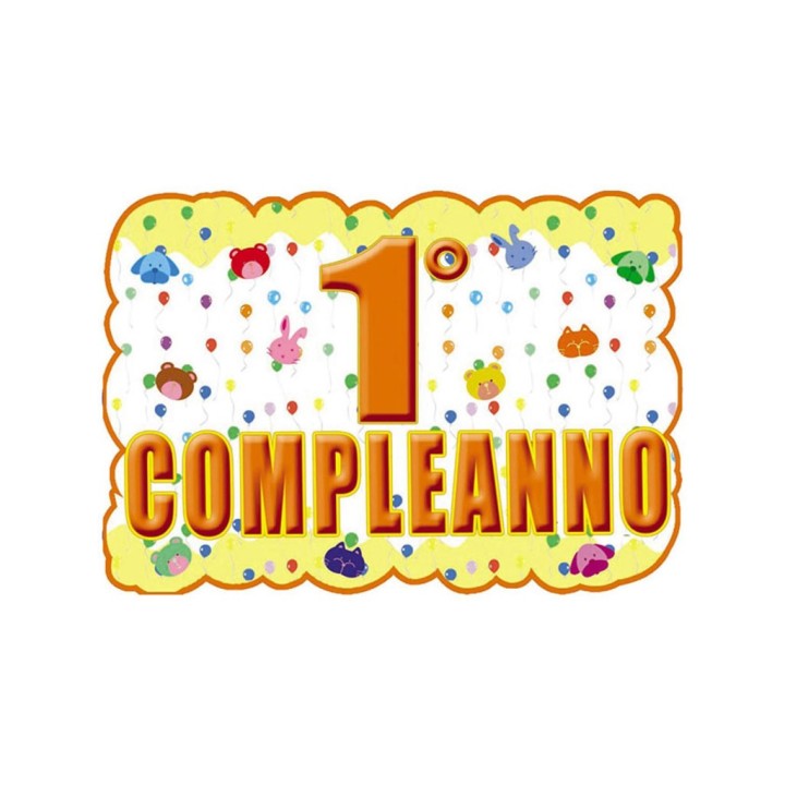CARTELLO CM.100X70 1 COMPLEANNO PS*