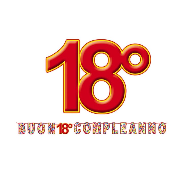 KIT SCRITTA MAXI BUON 18 COMPLEANNO 6 MT