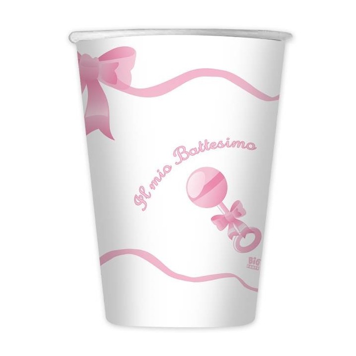 BICCHIERI CC.200 IL MIO BATTESIMO ROSA