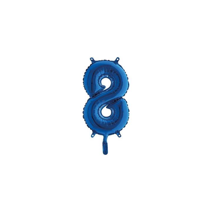 PALLONE MYLAR NUMERO 8 CM.102 BLU (5)