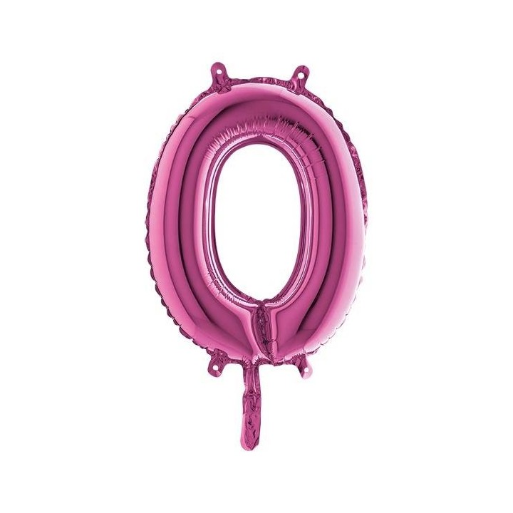 PALLONE MYLAR NUMERO 0 CM.102 FUXIA (5)