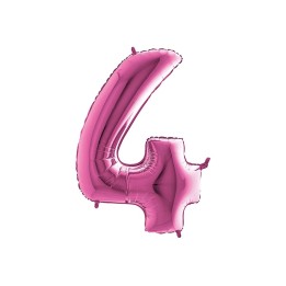 PALLONE MYLAR NUMERO 4 CM.102 FUXIA (5)