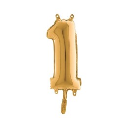 PALLONE MYLAR NUMERO 1 CM.102 ORO (5)