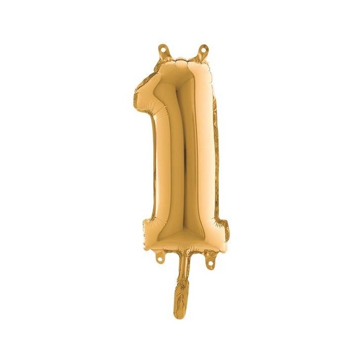 PALLONE MYLAR NUMERO 1 CM.102 ORO (5)