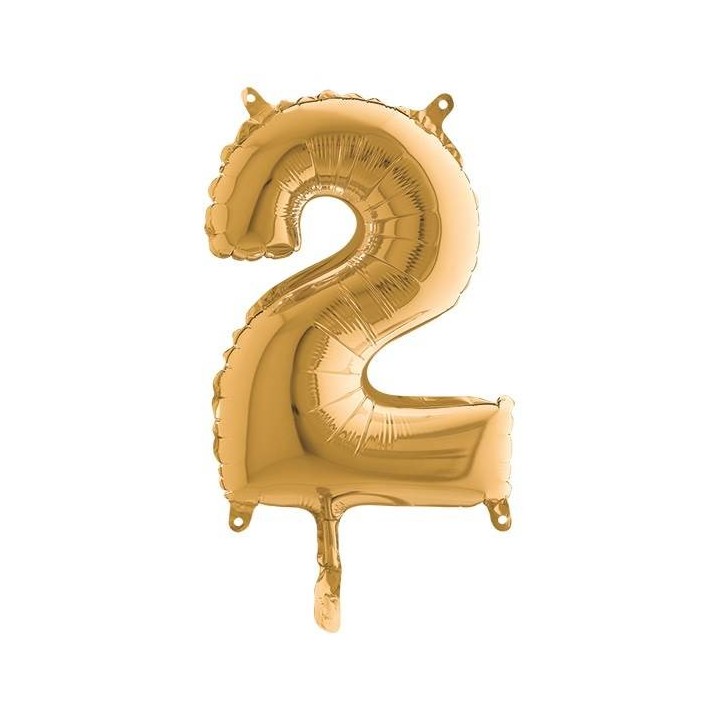 PALLONE MYLAR NUMERO 2 CM.102 ORO (5)