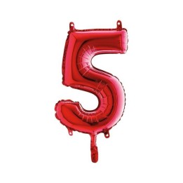 PALLONE MYLAR NUMERO 5 CM.102 ROSSI (5)