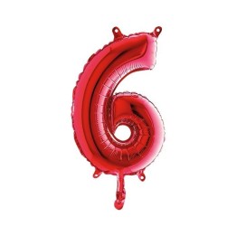 PALLONE MYLAR NUMERO 6 CM.102 ROSSI (5)