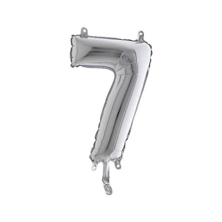 PALLONE MYLAR NUMERO 7 CM.102 ARGENTO (5