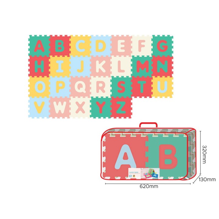 TAPPETINO PUZZLE 26 PZ LETTERE PASTEL