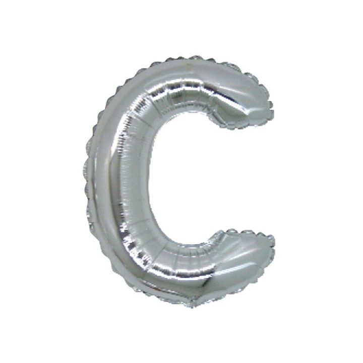 5 PALLONI MYLAR CM 42 LETTERA C ARGENTO