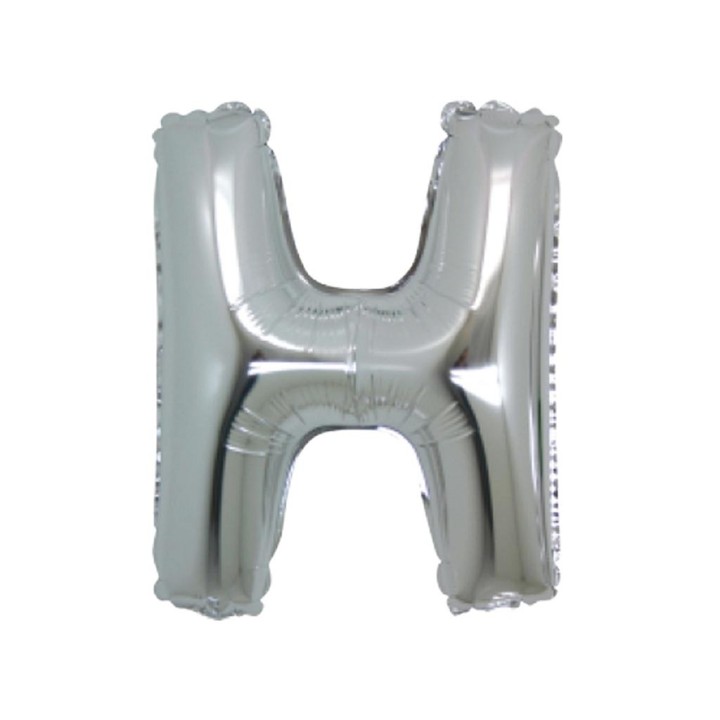 5 PALLONI MYLAR CM 42 LETTERA H ARGENTO